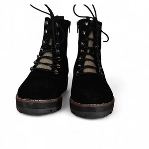 Crown & Ivy Black Lace Up Boots Rugged Design